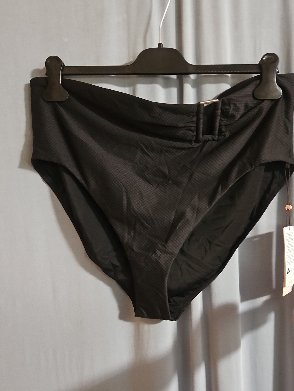 CALIA Women's Asymmetrical Rectangle Trim Swim Bottoms:BLACK: NEW WITH TAGS: XXL